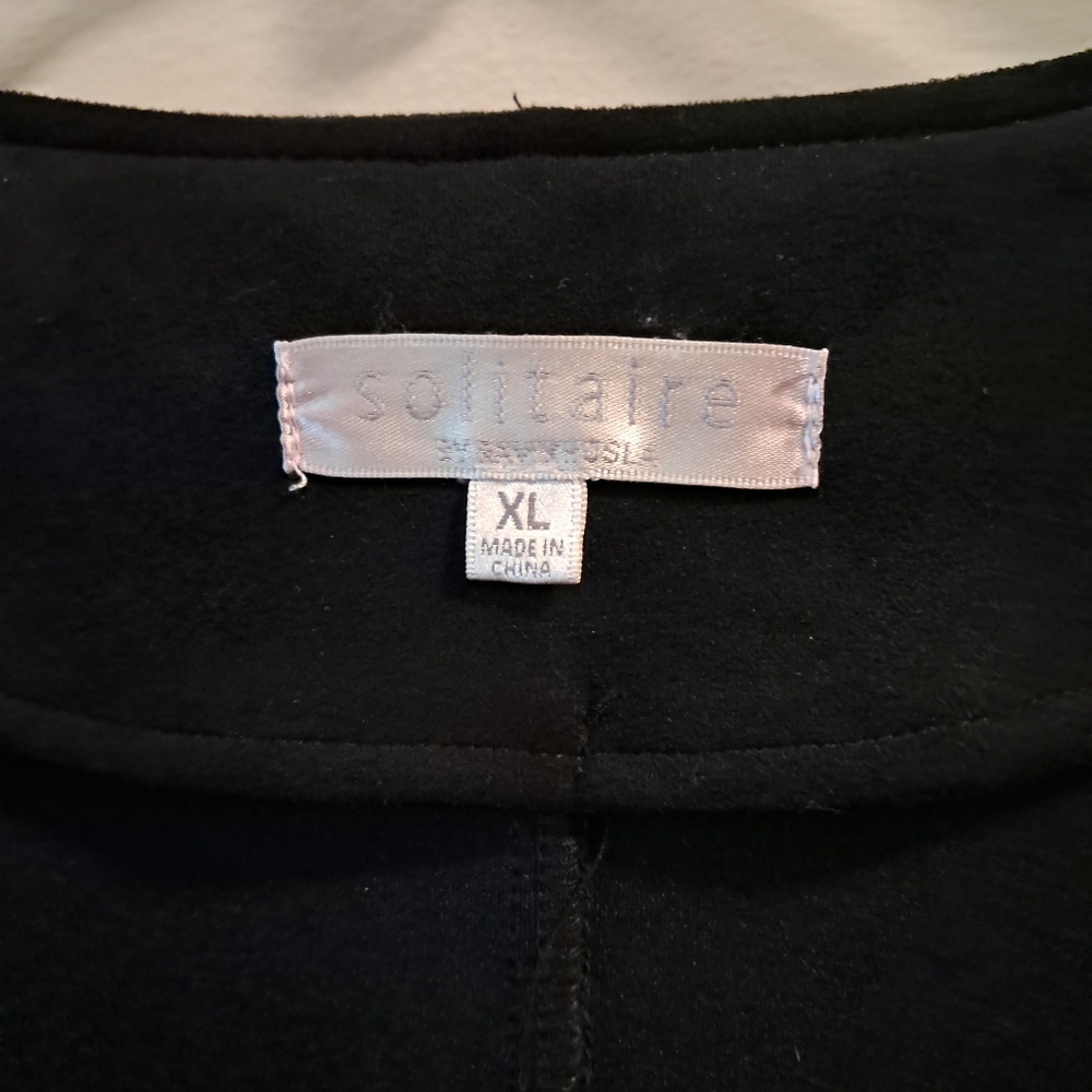 Women's Black Faux Suede Jacket - Picture 3 of 4